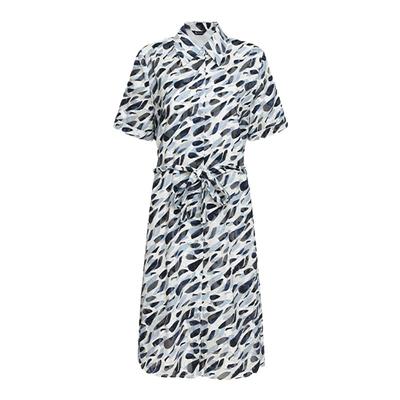 雅格狮丹连衣裙裙子翻领短袖a字