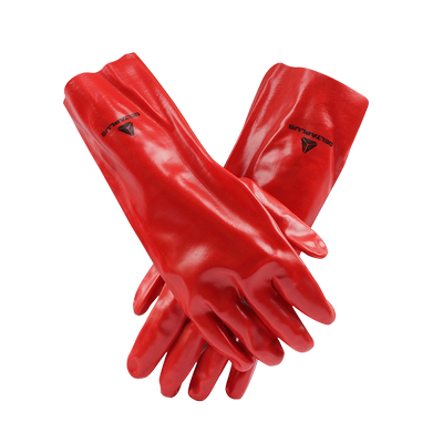 代尔塔防化手套PVC涂层耐磨损201735耐撕裂耐酸碱工厂车间35cm