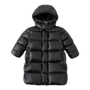 儿童羽绒服男童女童宝宝2025新款三防加厚中长款黑金六格冬季童装