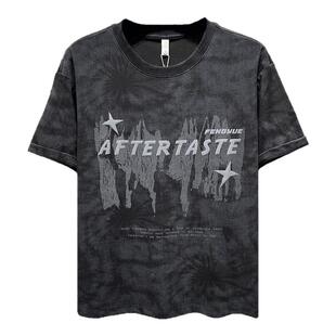 短袖t恤衫男士夏季2025新款体恤男装美式男生潮牌宽松上衣服男款