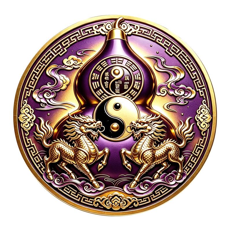 【老师推荐】紫金双麒麟门对门葫芦贴化解大门对邻居大门入户门贴