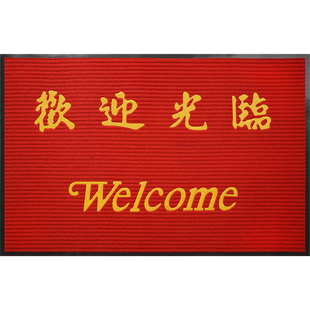 欢迎光临地垫入户门防滑吸水脚垫店铺大门口进门门垫新款商用地毯
