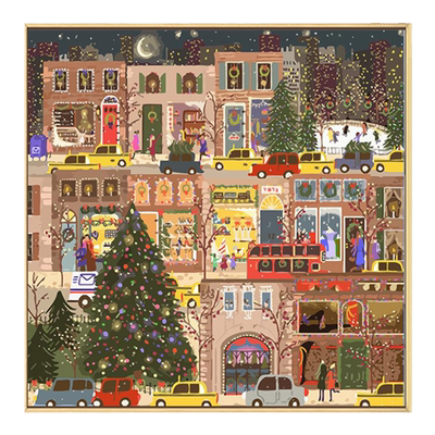 圣诞节街景diy数字油画装饰画