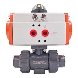 UPVC气动活接球阀工业级国标美标日标英制由令阀门化工耐腐蚀