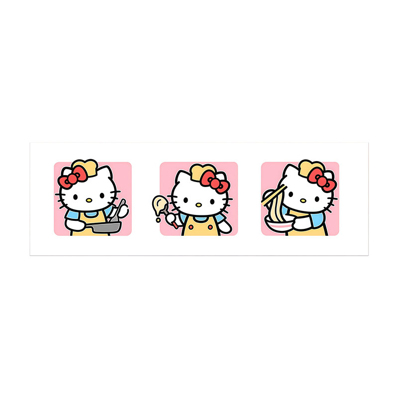 哈喽kitty厨房防油贴纸静电防水防火耐高温灶台瓷砖专用保护墙贴