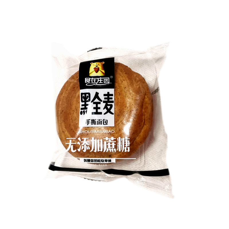 食在庄园手撕面包无添蔗糖黑全麦早餐点老人网红零食散装整箱包邮