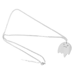 简约幽灵项链吊坠饰品可爱钛钢设计小众嘻哈街头卫衣锁骨链不掉色