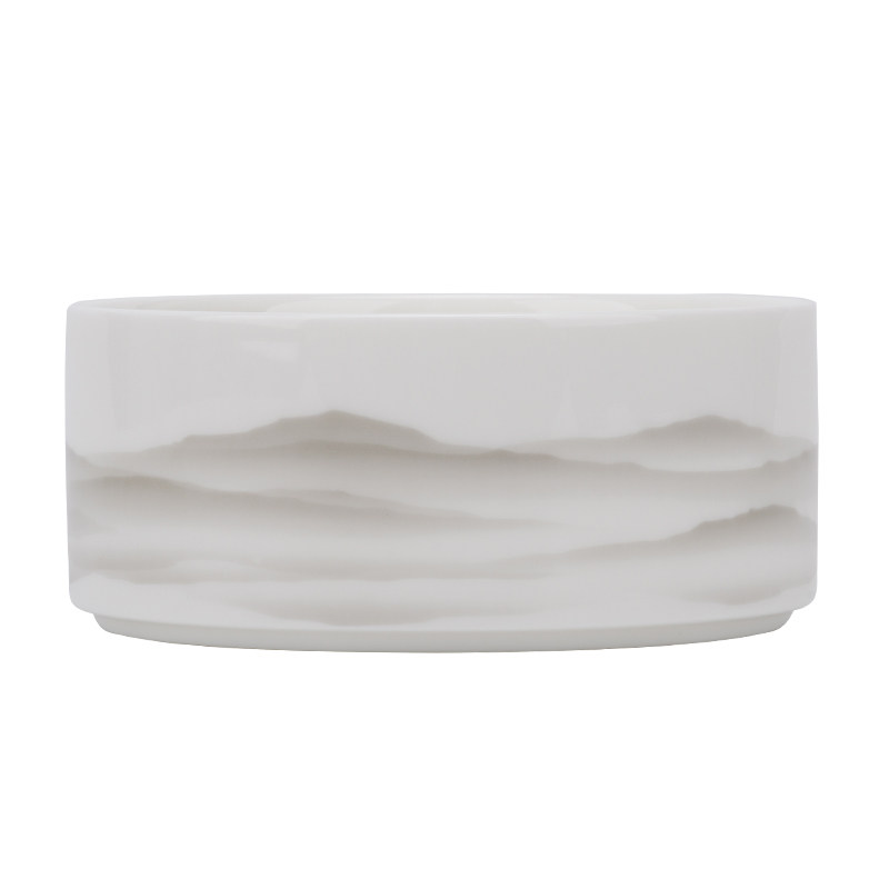 榜盛羊脂玉远山茶洗建水水孟洗茶杯碗白瓷家用大号茶具配件茶渣缸