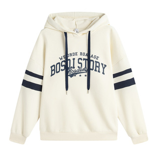 初中学生套头连帽卫衣少女孩新款2025高中生学院风秋冬装加绒加厚