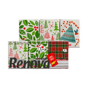 Renova圣诞限定手帕纸18包分享便携小包卫生纸面巾纸4层加厚白色