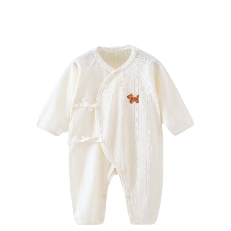 宝宝连体衣服夏季薄款男婴儿纯棉护肚哈衣爬服新生儿长袖居家睡衣