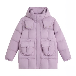 女童新国标90白鸭绒三防羽绒服中长款儿童冬装新款洋气小女孩外套