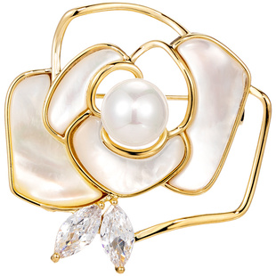 山茶花胸针高端精致时尚女款胸花胸针女设计感小众别针配饰高级感