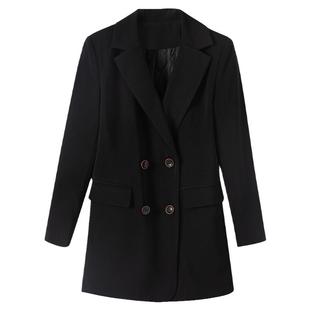 秋冬加厚加棉女西装中长款胖mm大码职业工装外套修身显瘦正装西服
