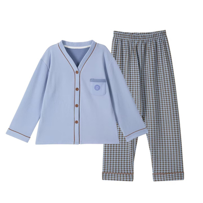 加厚儿童开衫套装德绒家居服睡衣