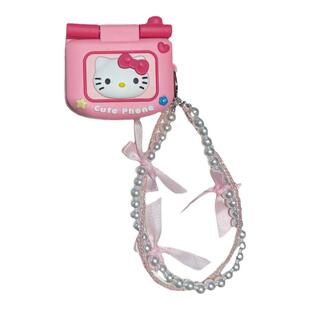 镜面kt小电话华为freeclip保护套适用于苹果airpodspro3趣味个性4代耳机se2保护套freebuds6i粉色补妆镜pro3