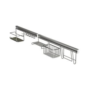 御仕家壁挂水槽沥水架不锈钢厨房网篮收纳免打孔快拆挂杆置物碗架