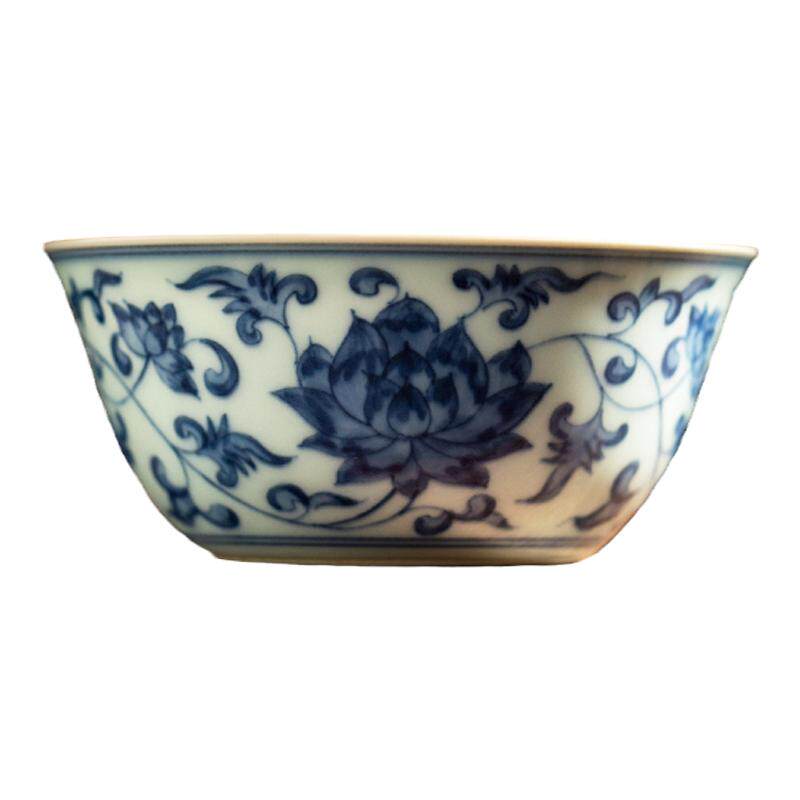 青花缠枝莲鸡缸杯仿古明成化