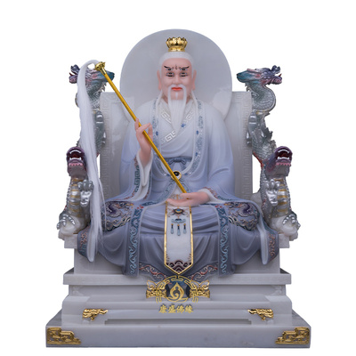 汉白玉六目真君神像工艺摆件