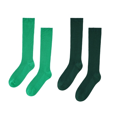 JNBYHOME纯色棉中筒针织袜