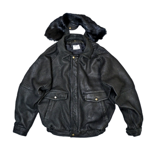 SONOFLOONG复古宽松头层山羊皮衣G1飞行员夹克暴风铠甲bomber毛领