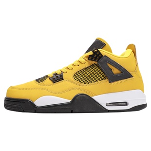 莆田AJ4实战气垫篮球鞋雷公电母黑猫摩卡白水泥学生男女乔火焰红3