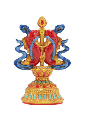 闯隆藏式摆件树脂彩绘八吉祥摆件