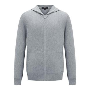 【麻爽棉】LAMPO/蓝豹针织开衫商务休闲横机连帽夹克男