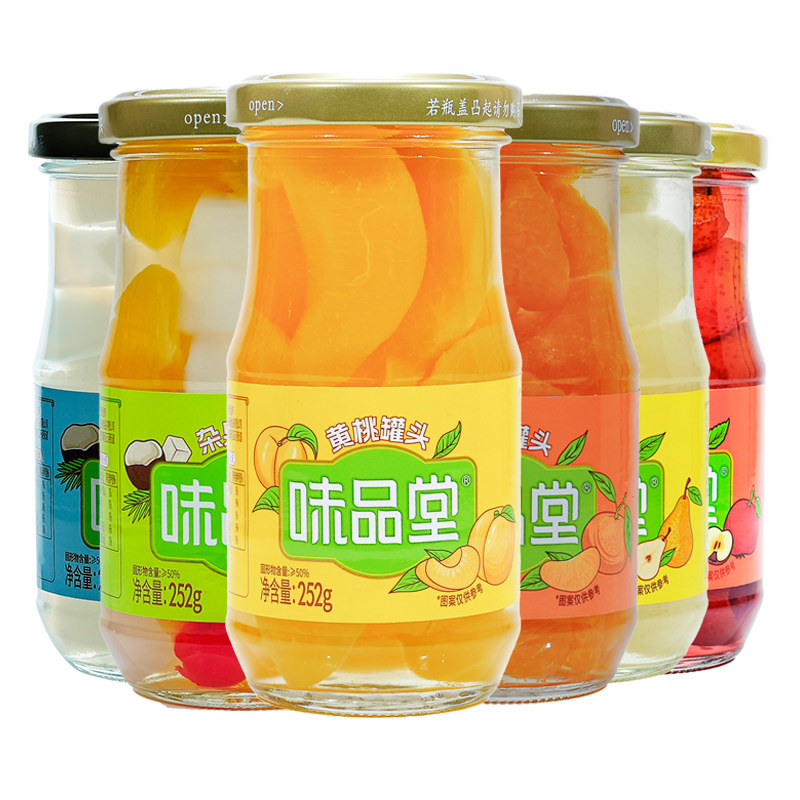 味品堂黄桃水果罐头252g*6