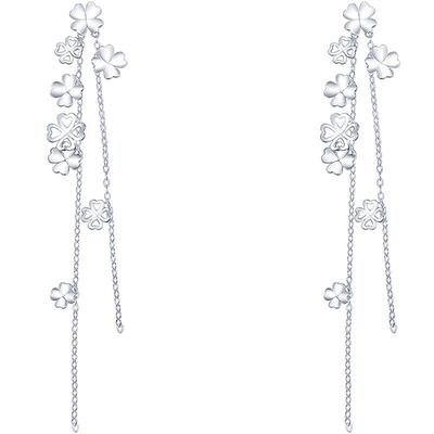 周生生Pt950铂金四叶草耳饰
