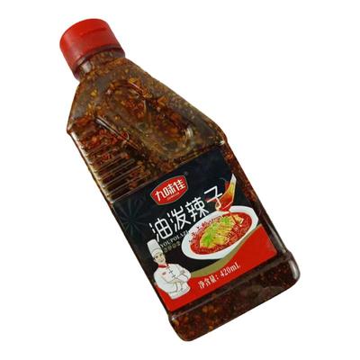 九味佳油泼辣子420ml*1瓶芝麻红油辣椒酱麻辣风味凉拌菜凉皮调料