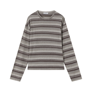 VLABMADE 慵懒氛围复古条纹长tee*软糯垂感松弛圆领宽松长袖打底