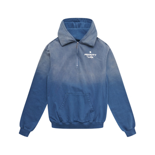 【断码清仓】Procity半拉链连帽卫衣男女同款宽松渐变色刺绣帽衫