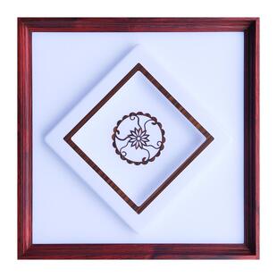 led集成吊顶灯450x450红木色铝扣板led平板灯45X45客厅书房嵌入式