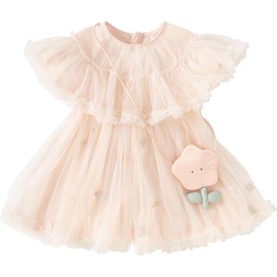 戴维贝拉女童网纱裙洋气连衣裙