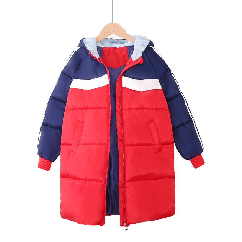 秋冬小学生校服幼儿园园服初中生运动加厚中长款棉服儿童红色外套