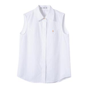 三所vintage 经典升级 进口日本纱抗皱无袖直角肩刺绣方领衬衫2色