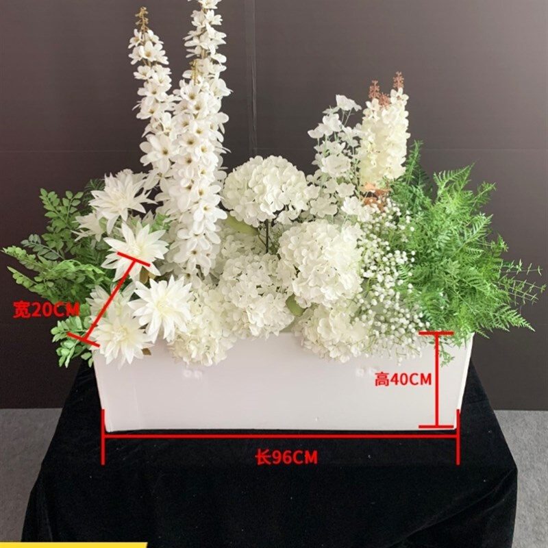定制走秀T台花排插花收纳道具婚庆折叠花槽秀场堂路引仿Y真地排花