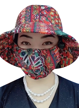 遮阳帽出游夏季平檐采茶帽