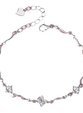 女纯银微镶日韩时尚手链送闺蜜