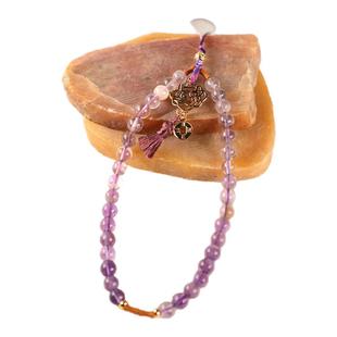 麦玲玲吉庆堂贵人运来手机绳链紫兔毛水晶挂饰挂绳挂件高级精致