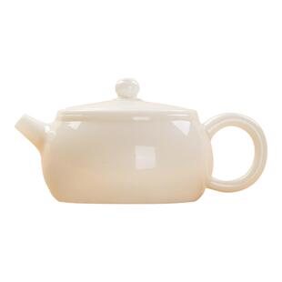 钰铨龙门 冰清玉洁汉瓦壶 德化传统中国白瓷高端纯手工茶壶礼盒装