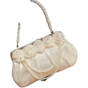 复古珍珠手提古风小包手拿款旗袍包包女手包宴会包仙女手提包小包