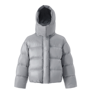 IMXS微光泽云朵羽绒服90鸭绒连帽厚肯豆风短款厚外套冬季羽绒服女