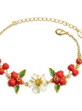 【山生有幸】花朵珐琅手链