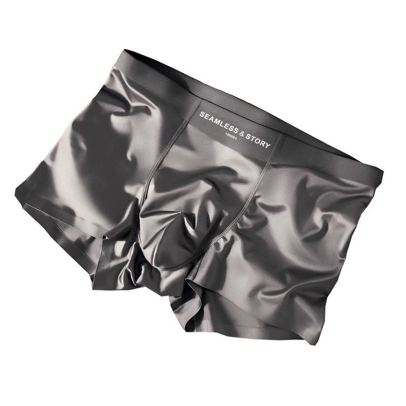透气抗菌10A轻薄冰丝凉网孔裤男士抑菌桑蚕丝内裤缎面冰丝平角裤