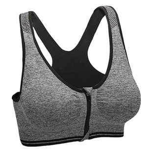 无钢圈 全罩杯健身防震 前拉链 运动 性感内衣女背心式 聚拢文胸