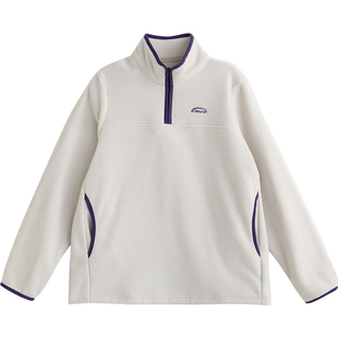 诺诺公主S1N初中生立领摇粒绒卫衣女春保暖山系户外撞色运动上衣