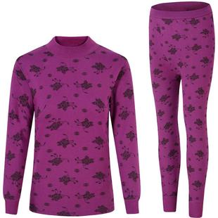 中老年秋衣秋裤女纯棉套装妈妈大码红色保暖内衣老人本命年棉毛衫