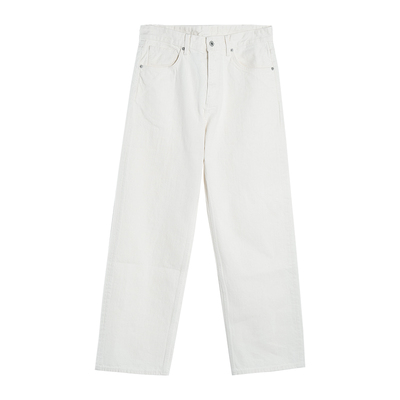 Dokie白牛全竹节纱阔腿牛仔裤男